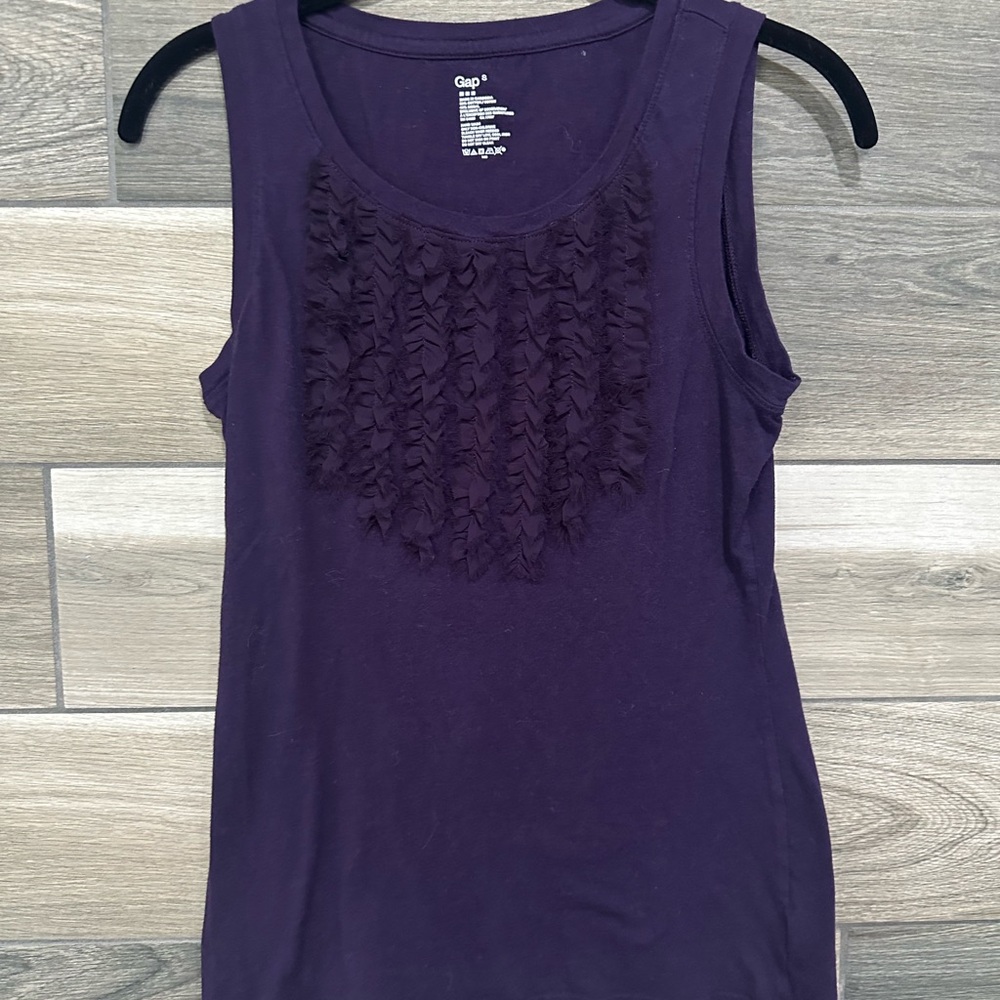 GAP Deep Purple Tank Top with Ruffle Detail